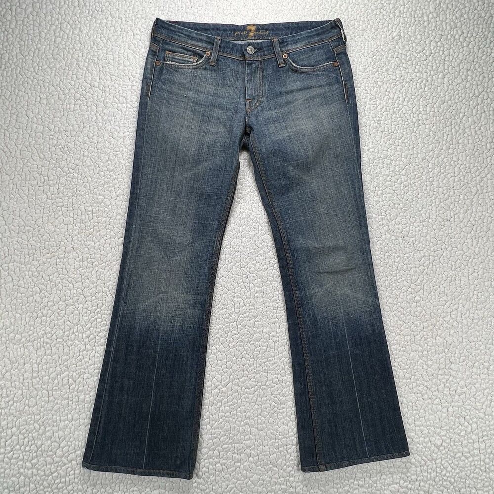 7 For All Mankind Bootcut Jeans Women's 28 (Actual 31x29) USA Made Western Boho - Picture 2 of 13
